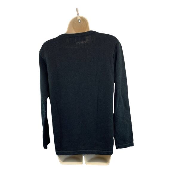 VTG Basic Edition Ugly Sweater Cardigan Holiday Embroidered Poinsettias Small - Picture 2 of 10